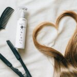 hair styling set and a heart shaped hair strands